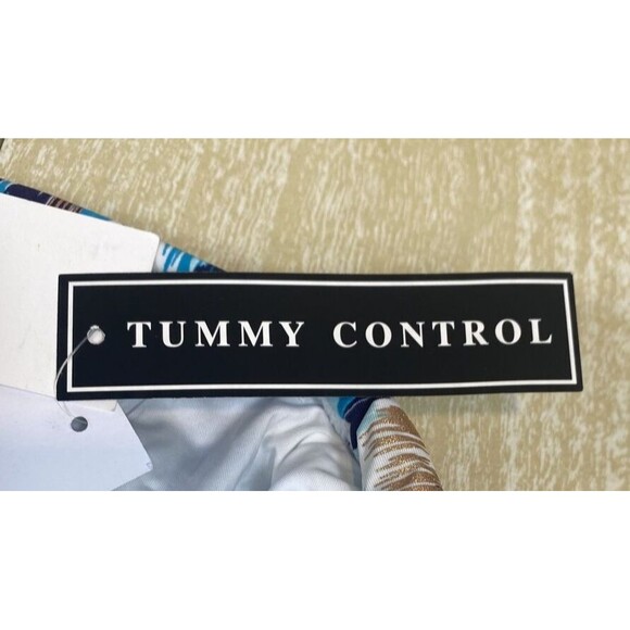 NWT La Blanca Womens Sz 22W Shirred Tummy Control Band Bikini Bottoms Aquamarine - Picture 6 of 7